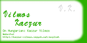 vilmos kaczur business card